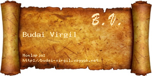 Budai Virgil névjegykártya